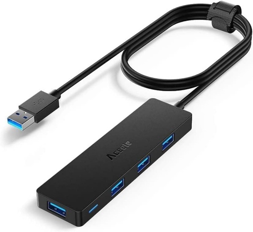 Aceele USB 3.0 Hub with Extended Cable 120cm, Ultra Slim USB Hub to 4 USB 3.0 Ports