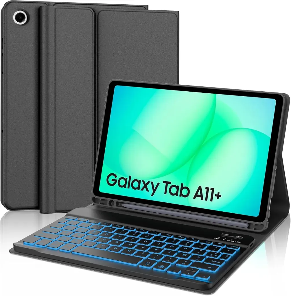 Coque Clavier pour Samsung Galaxy Tab A11+/A11 Plus 2025