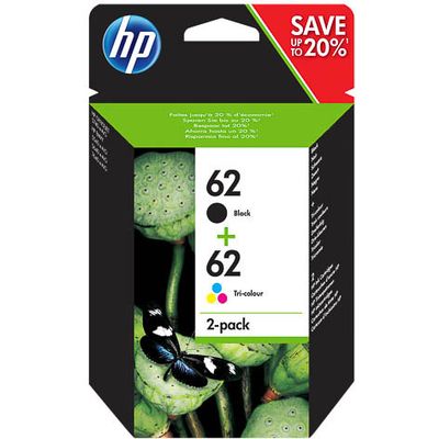 HP 62 (N9J71AE) - Noir + 3 couleurs - Cartouche d'encre - Multipack