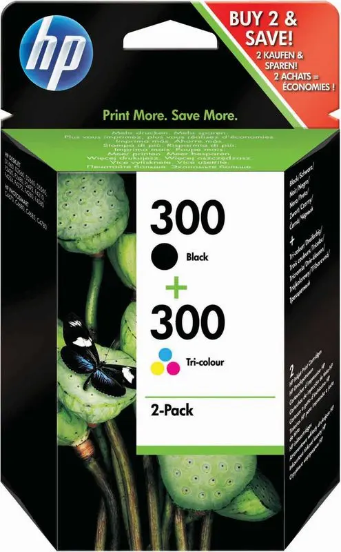 HP 300 (CN637EE) - Noir + 3 couleurs - Cartouche d'encre - Multipack