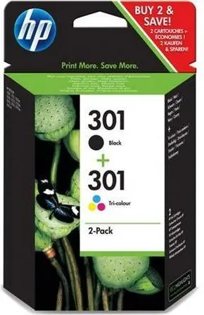 HP 301 (N9J72AE) - Noir + 3 couleurs - Cartouche d'encre - Multipack