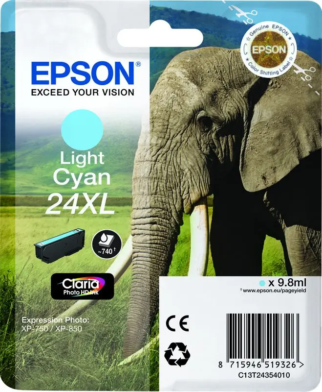 Epson 24XL (C13T24354012) - Cyan clair - Grande capacité