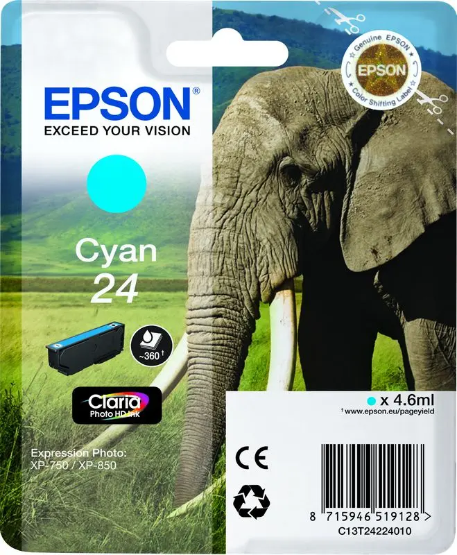 Epson 24XL (C13T24324012) - Cyan - Grande capacité