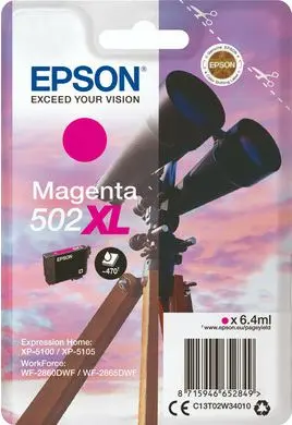 Epson 502XL (C13T02W34010) - Magenta - Grande capacité