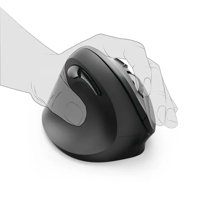 Hama Souris sans fil vert., ergon., pr gaucher "EMW-500L", 6 touches, noire