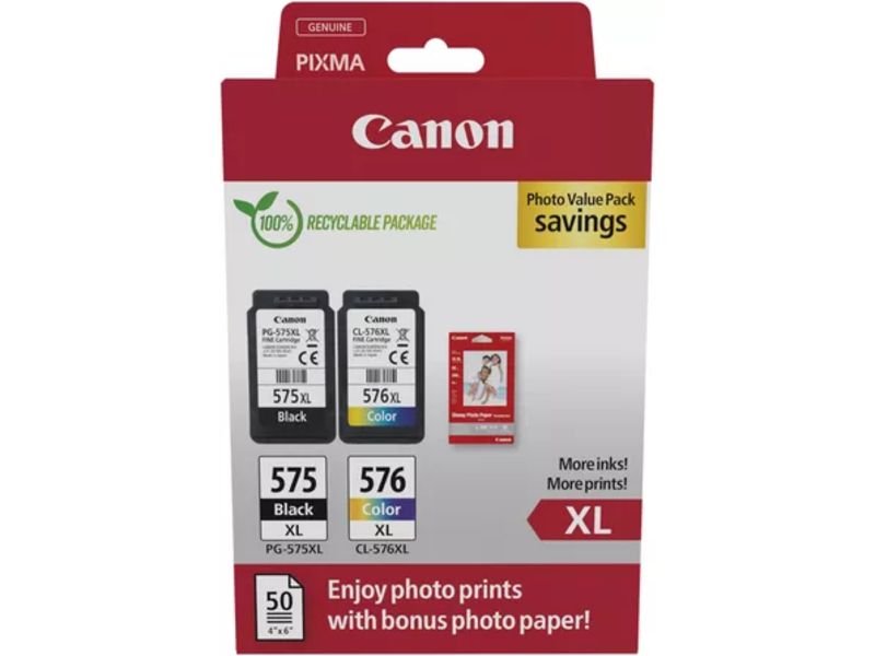 Canon PG-575XL/CL-576XL - Noir + 3 couleurs