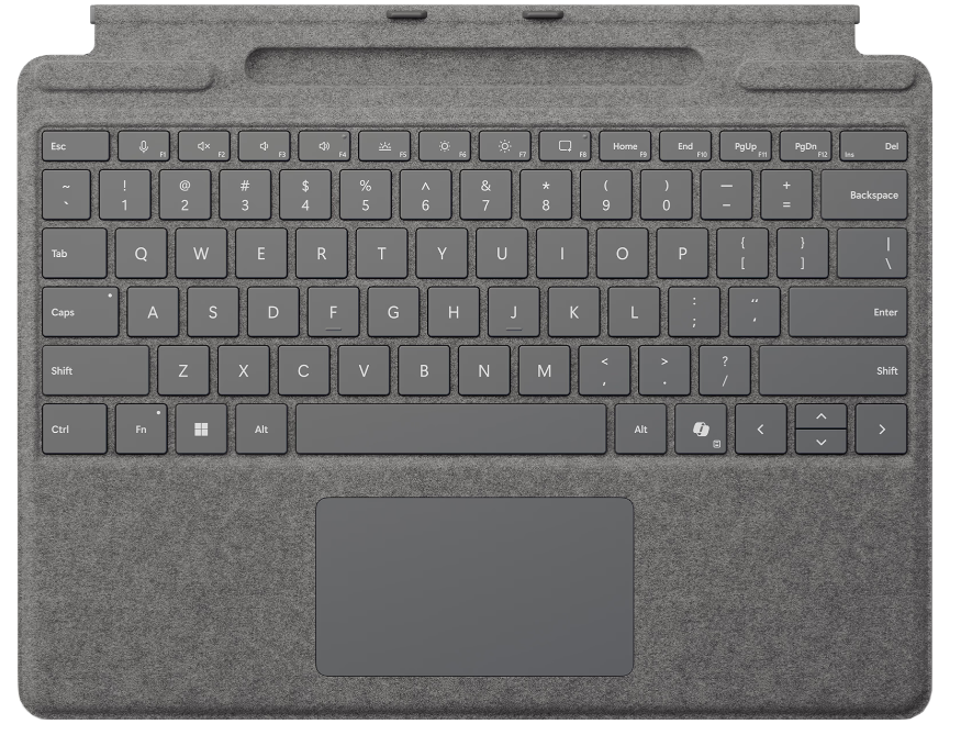 Microsoft Surface Pro Type Cover avec Emplacement de Stockage pour Stylet Platine AZERTY