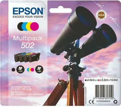 Epson 502 (C13T02V64010) - 4 couleurs - Multipack