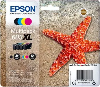 Epson 603XL (C13T03A64010) - 4 couleurs - Grande capacité - Multipack