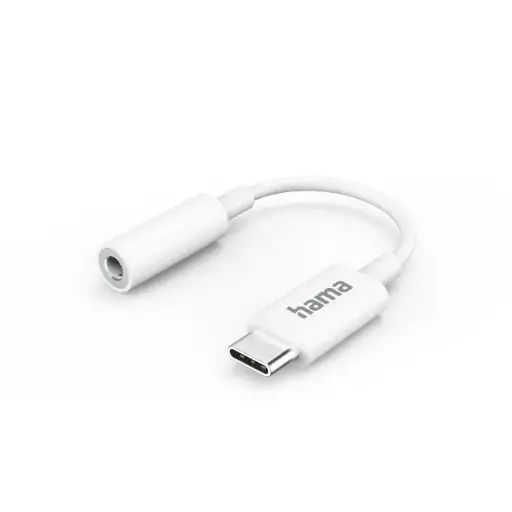 Hama Adaptateur aux. USB-C – jack femelle 3,5 mm, blanc