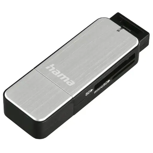 Hama Lecteur de carte USB 3.0 SD/Micro SD, argent