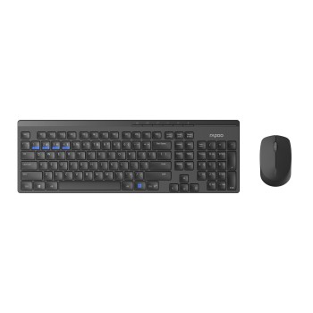 [00220698] Rapoo 8000M Ensemble Clavier + Souris AZERTY (BE) Noir