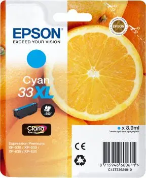 Epson 33XL (C13T33624012) - Cyan - Grande capacité